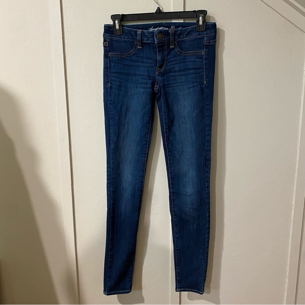 American Eagle Dark Blue Women's Skinny Jeans, Size 4